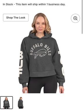 STARTER Charcoal Gray Buffalo Bills Pullover Hoodie NWOT